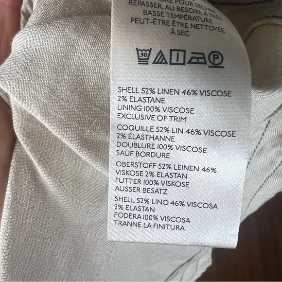 Anthropologie Maeve Collared Linen Button-Front Tassel Mini Dress Cream Size M - Picture 7 of 7